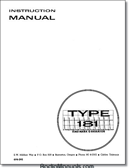 Tektronix 181 Instruction Manual